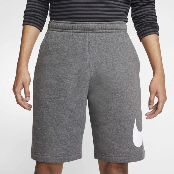 NWT NIKE MEN'S BIG TALL REGULAR FLEECE SHORTS CHARCOAL GRAY - Picture 2 of 3